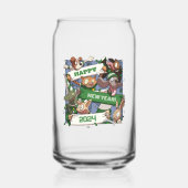 Gelukkig Nieuwjaar Verander de datum Funny Animal  Blikvorm Glas (Voorkant)