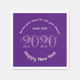 Gelukkig Nieuwjaar VERNIEUW VISIE 2020 PAARSE Papi Servet