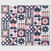 Gelukkig Nieuwjaar Vet Geometrisch Cadeaupapier (Vlak)