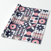 Gelukkig Nieuwjaar Vet Geometrisch Cadeaupapier (Uitgerold)