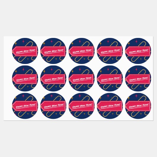 Gelukkig Nieuwjaar Viering Sticker (Vel)
