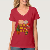 Gelukkig Nieuwjaar Viering Sticker T-shirt (Voorkant)