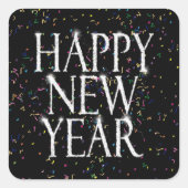 Gelukkig nieuwjaar vierkante sticker (Voorkant)