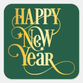 Gelukkig nieuwjaar vierkante sticker (Voorkant)