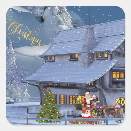 gelukkig nieuwjaar vierkante sticker (Voorkant)