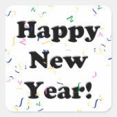 Gelukkig nieuwjaar vierkante sticker (Voorkant)