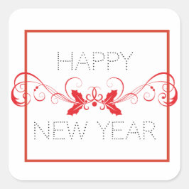 Gelukkig nieuwjaar vierkante sticker