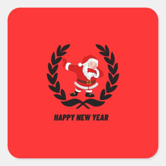 gelukkig nieuwjaar vierkante sticker (Voorkant)