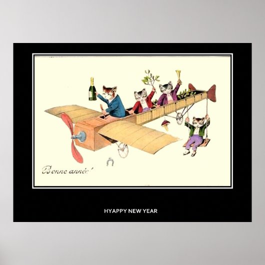 GELUKKIG NIEUWJAAR Vintage Poster (Voorkant)