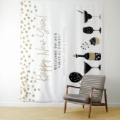 Gelukkig Nieuwjaar Virtual Party Achtergrondnamen Wandkleed (In situ)