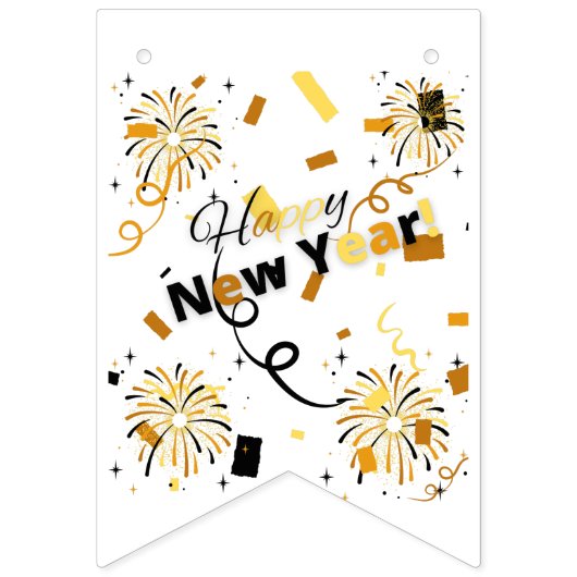 Gelukkig Nieuwjaar Vlaggen Banner (Tweede vlag)