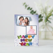 Gelukkig nieuwjaar voeg je foto's Briefkaart toe (Staand voorkant)