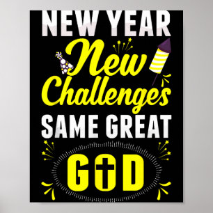Gelukkig nieuwjaar voor christenen Nieuwe uitdagin Poster