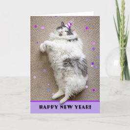Gelukkig Nieuwjaar Voor Iedereen Vette Kat Humor  Feestdagen Kaart