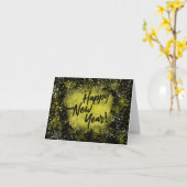 Gelukkig Nieuwjaar Vouwkaart Kaart (Gele Bloem)