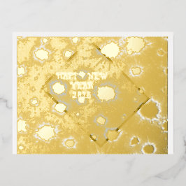 Gelukkig Nieuwjaar vouwkaart wensen. Folie Feestdagen Briefkaart