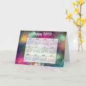 Gelukkig Nieuwjaar Vuurwerk 2019 Agenda Kaart (Gele Bloem)