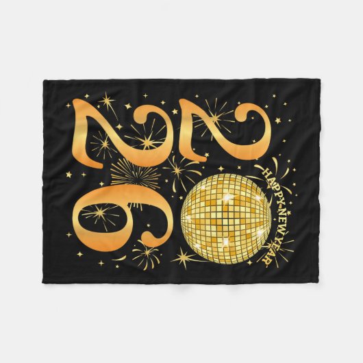 Gelukkig Nieuwjaar Vuurwerk 2026 Fleece Deken (Voorkant (Horizontaal))