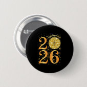 Gelukkig Nieuwjaar Vuurwerk 2026 Ronde Button 5,7 Cm (Voorkant /achterkant)