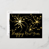 Gelukkig Nieuwjaar vuurwerk | Achterfoto Folie Feestdagen Briefkaart (Voorkant / Achterkant)