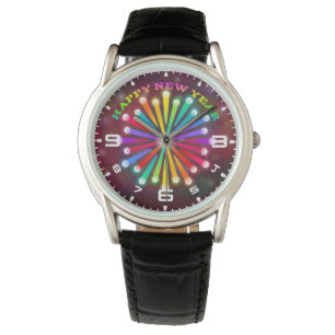 Gelukkig Nieuwjaar Vuurwerk Design-11231 Horloge