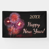 Gelukkig nieuwjaar vuurwerk feest spandoek (Horizontaal)