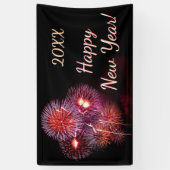 Gelukkig nieuwjaar vuurwerk feest spandoek (Verticaal)