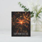 Gelukkig nieuwjaar vuurwerk feestdagenkaart (Staand voorkant)