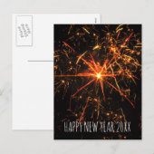 Gelukkig nieuwjaar vuurwerk feestdagenkaart (Voorkant / Achterkant)