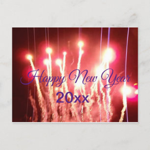 Gelukkig Nieuwjaar vuurwerk foto met jaar Briefkaart