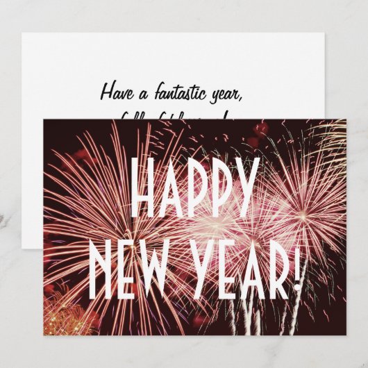 Gelukkig Nieuwjaar Vuurwerk Kaart (Voorkant / Achterkant)