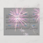 Gelukkig Nieuwjaar Vuurwerk Paarse Kalender Briefk Feestdagenkaart (Achterkant)