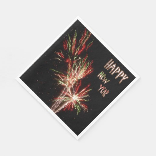 Gelukkig Nieuwjaar Vuurwerk Papieren servetten (Hoek)