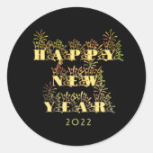 Gelukkig Nieuwjaar vuurwerk Ronde Sticker (Voorkant)