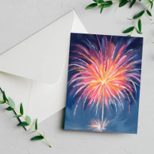 Gelukkig Nieuwjaar Vuurwerk | Waterverf