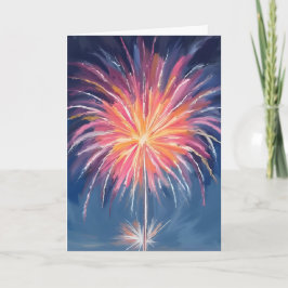 Gelukkig Nieuwjaar Vuurwerk | Waterverf Kaart