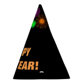 "GELUKKIG NIEUWJAAR!" + Vuurwerkachtig patroon Feesthoedjes (Rechts)