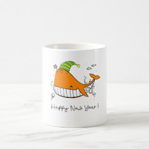 Gelukkig Nieuwjaar - Walvisliefhebber Koffiemok