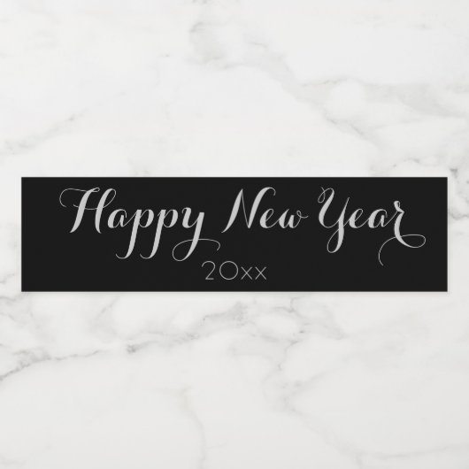 Gelukkig nieuwjaar waterfles etiket (Enkel label)