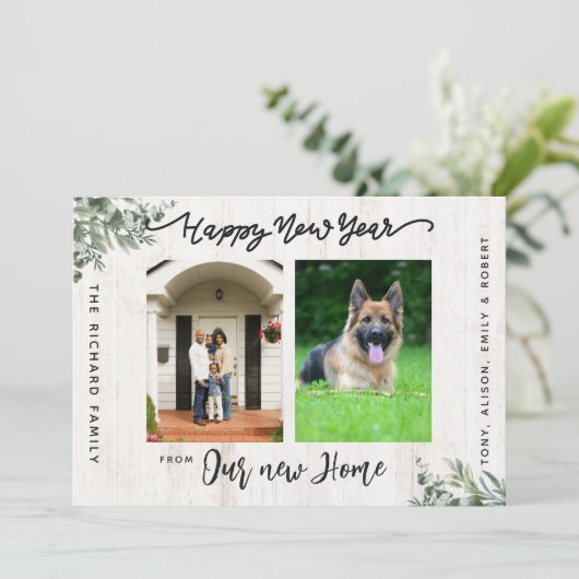 Gelukkig Nieuwjaar We hebben verhuisde Bewegende A Aankondiging (Staand voorkant)