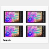 Gelukkig Nieuwjaar - Weiland bij zonsondergang Rechthoekige Sticker (Vel)