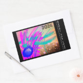 Gelukkig Nieuwjaar - Weiland bij zonsondergang Rechthoekige Sticker (Envelop)