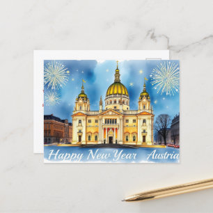 Gelukkig Nieuwjaar Wenen Oostenrijk Feest Briefkaart