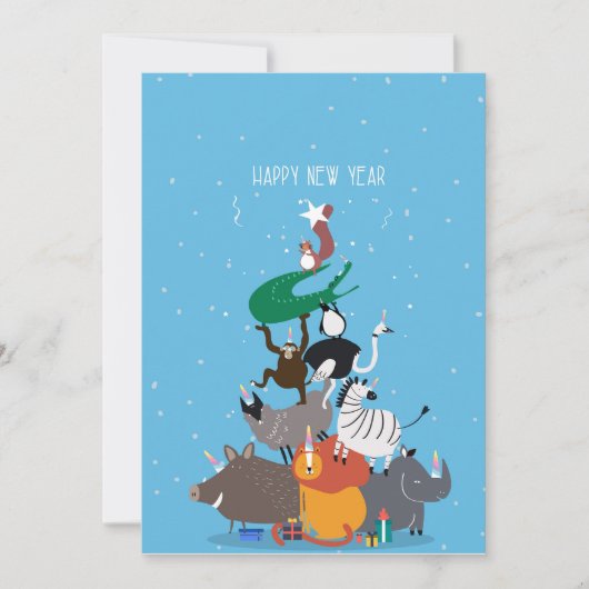 Gelukkig Nieuwjaar wenskaart Bedankkaart (Voorkant)