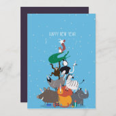 Gelukkig Nieuwjaar wenskaart Bedankkaart (Voorkant / Achterkant)