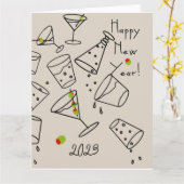 Gelukkig nieuwjaar! Wenskaart Kaart (Gele Bloem)