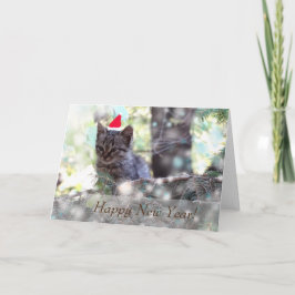 Gelukkig Nieuwjaar Wenskaart, Standaard Kitten Feestdagen Kaart
