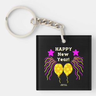 Gelukkig nieuwjaar wenst acrylplein-Sleutelhanger Sleutelhanger