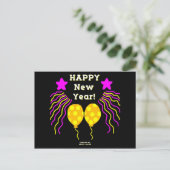 Gelukkig nieuwjaar wenst Briefkaart (Staand voorkant)