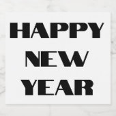 GELUKKIG NIEUWJAAR WIJN CHAMPANGE LABEL SPARKLING WIJNETIKET (Enkel label)